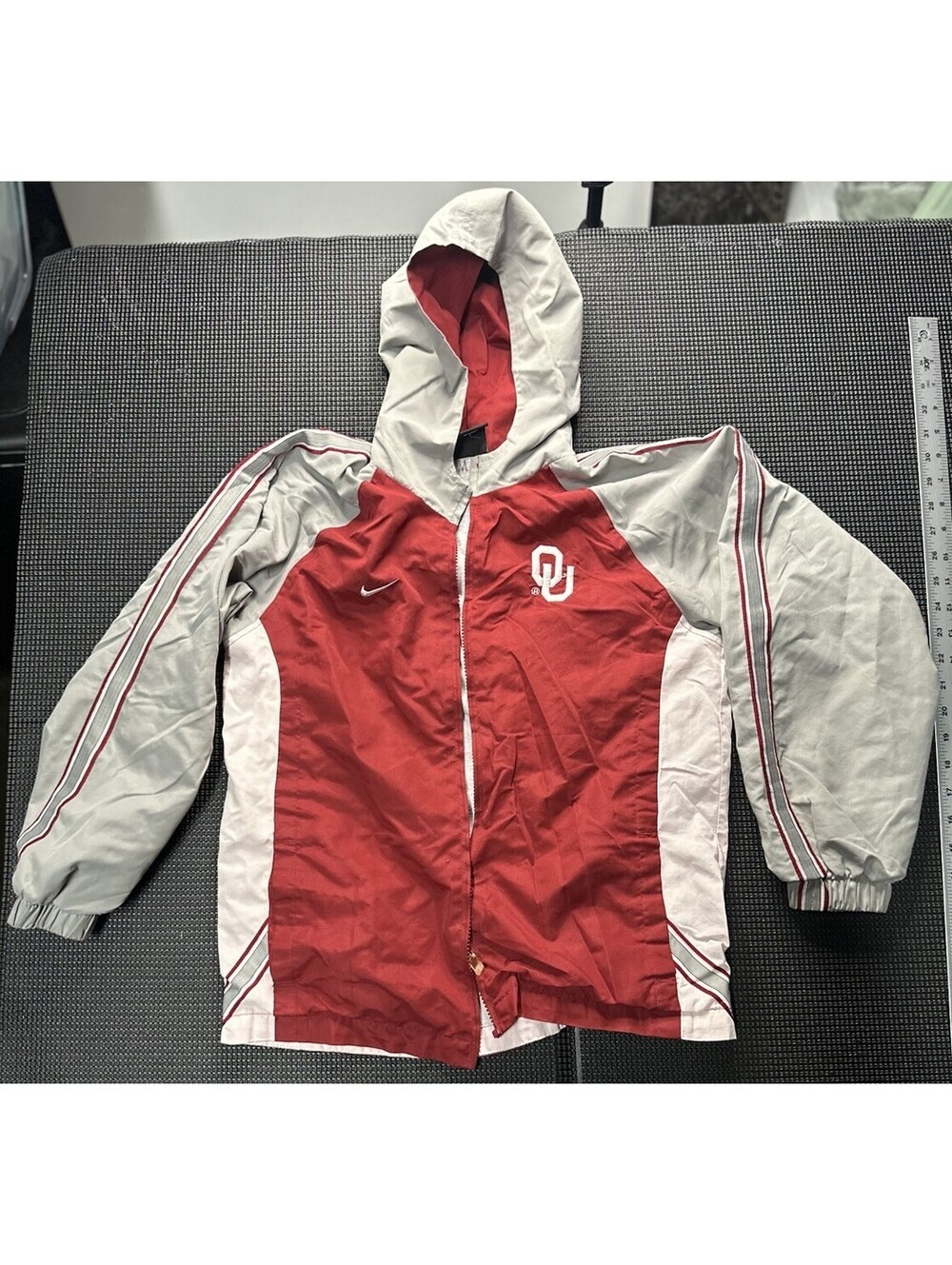 Vintage Nike Team OU Oklahoma Sooners Hooded Jacket Windbreaker Mens M